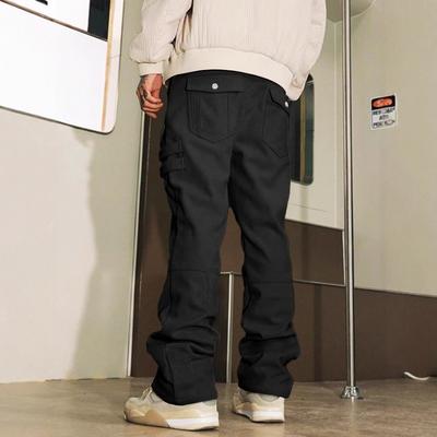 Stylish Multi-pocket Tooling Casual Pants New Thin Retro Straight Wide-leg Floor Pants 0