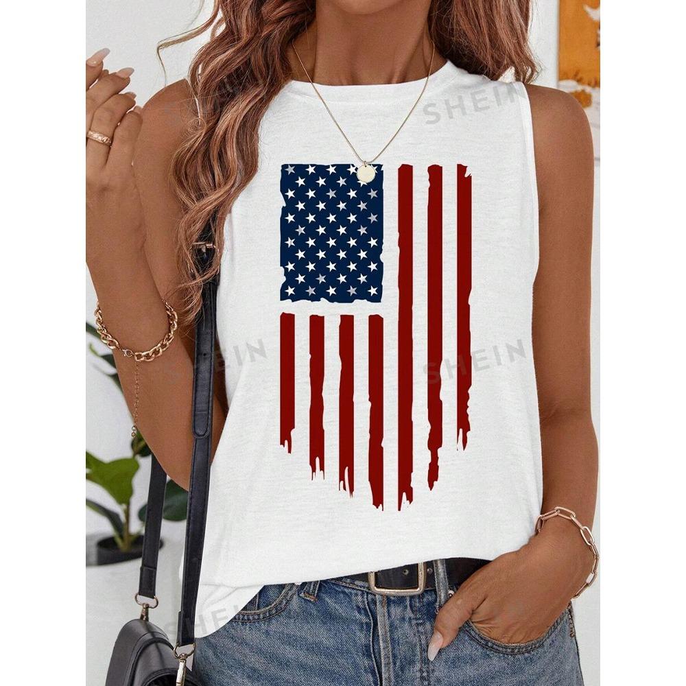 Yazlık Açık Hava Günlük Kadın Kolsuz Tişört Çöl Baskılı Kadın Atlet Günlük Sokak Modası Kadın O Yaka Atlet