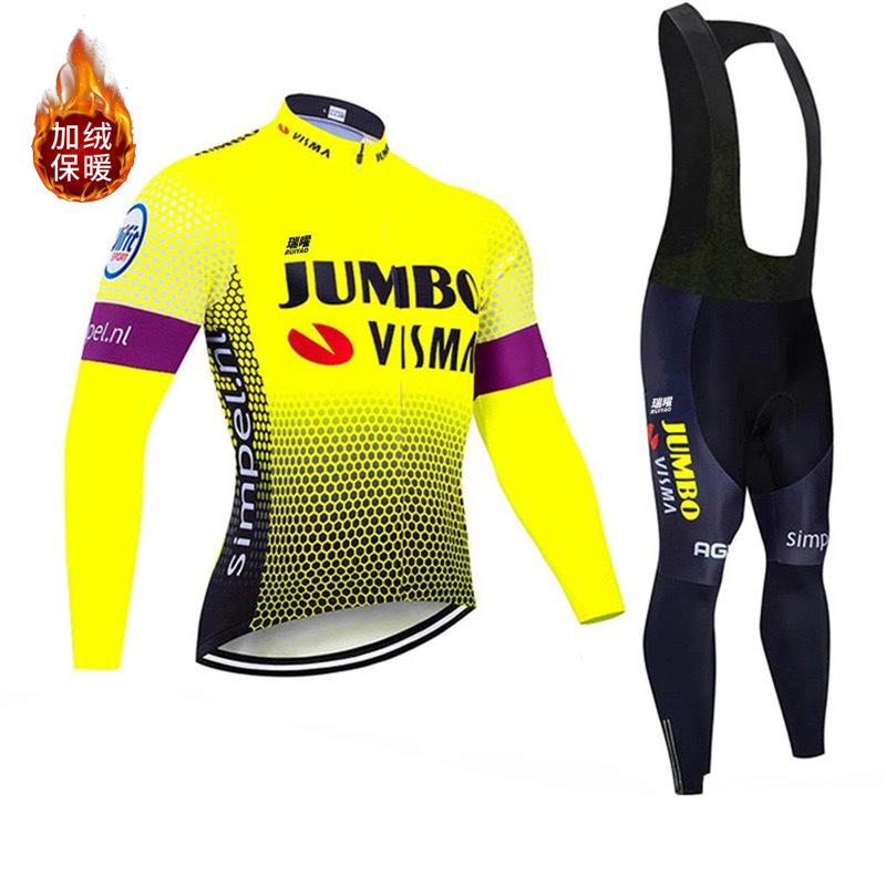 Costum de Ciclism Sportiv Nou de Toamnă și Iarnă, Cald, din Catifea, cu Mânecă Lungă, Rezistent la Vânt și Apă, pentru Bicicletă Sportivă, Bicicletă de Munte