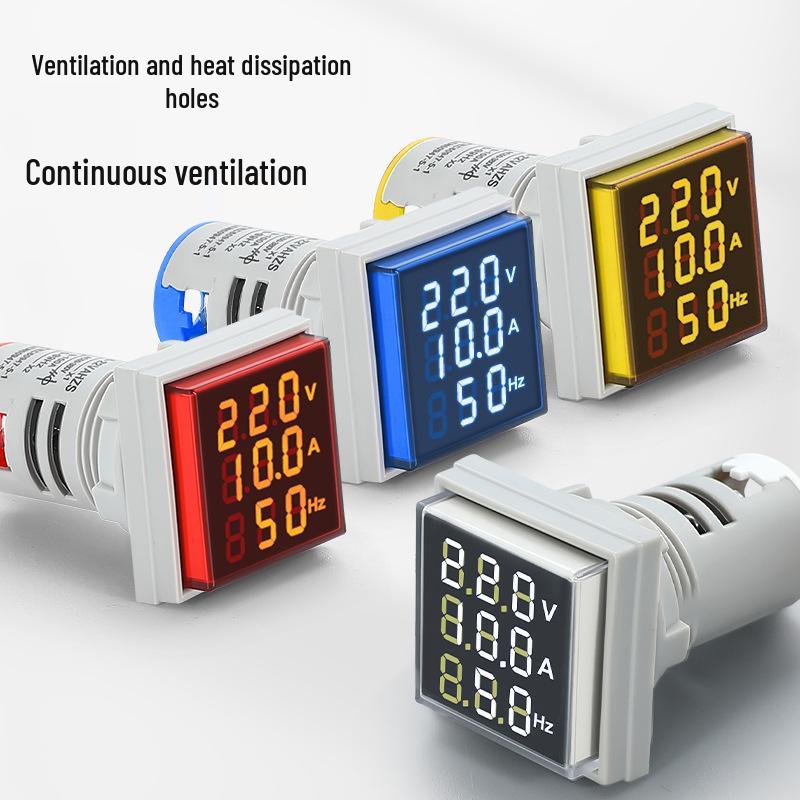 AD16-22AVHZ Digital LED Meter: AC Current, Voltage, Hertz Display with Current Transformer.