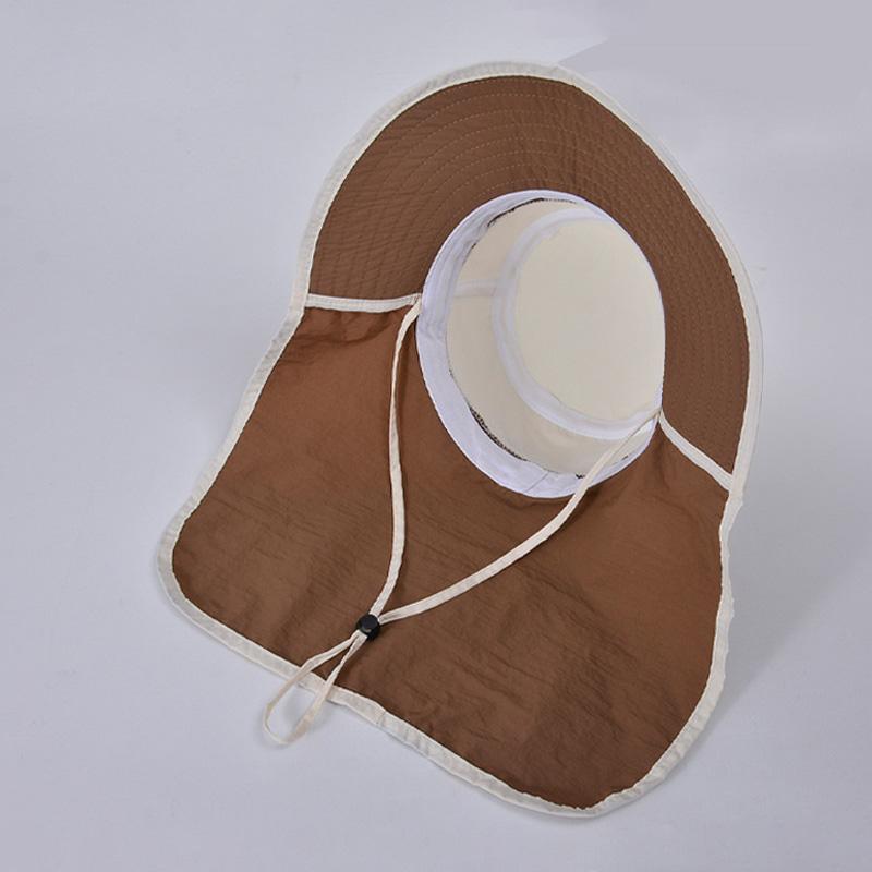 Kapelusz przeciwsłoneczny dla dzieci z osłoną na kark, kapelusz wędkarski z szerokim rondem dla niemowląt, chłopców, dziewczynek, na lato, na zewnątrz, regulowany, ochrona UV, 7 kolorów