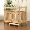 Solid Wood Pet Bed for Medium and Small Dogs Multi-Functional Indoor Dog House Natural Dog Kennel Sleeping Cot with With Steps