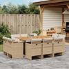 Vidaxl 11-Cz. Set di Mobili da Giardino con Cuscini, Beige, Polyrattan