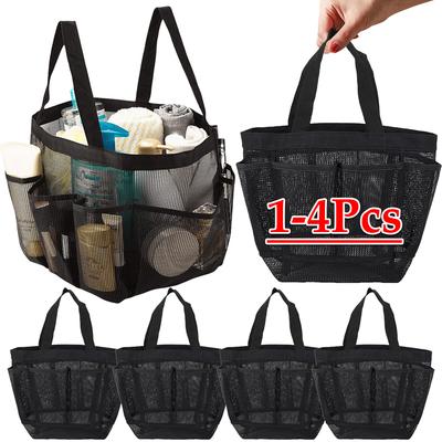 1-4 Stück Tragbare Netz-Dusch-Caddy-Tasche Strandtasche Reise-Aufbewahrung Waschtasche Schwimmbad-Bade-Tasche Geeignet für Outdoor Schnelltrocknende Tasche