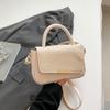 2025 new trendy casual popular texture splicing fashionable simple solid color foreign style shoulder crossbody small square women's bag