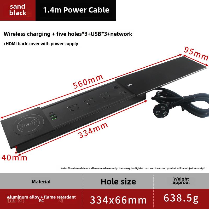Multi-Function Conference Table Socket with USB & Wireless Charging