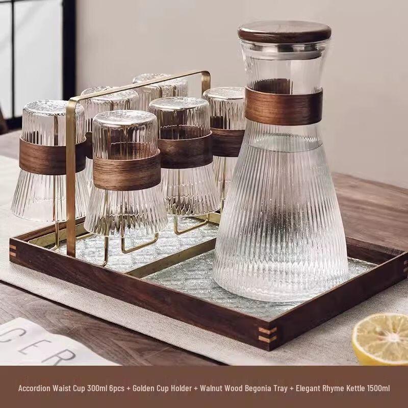 TXRMDX Chinese Style Heat-Resistant Glass Teapot & Cup Set