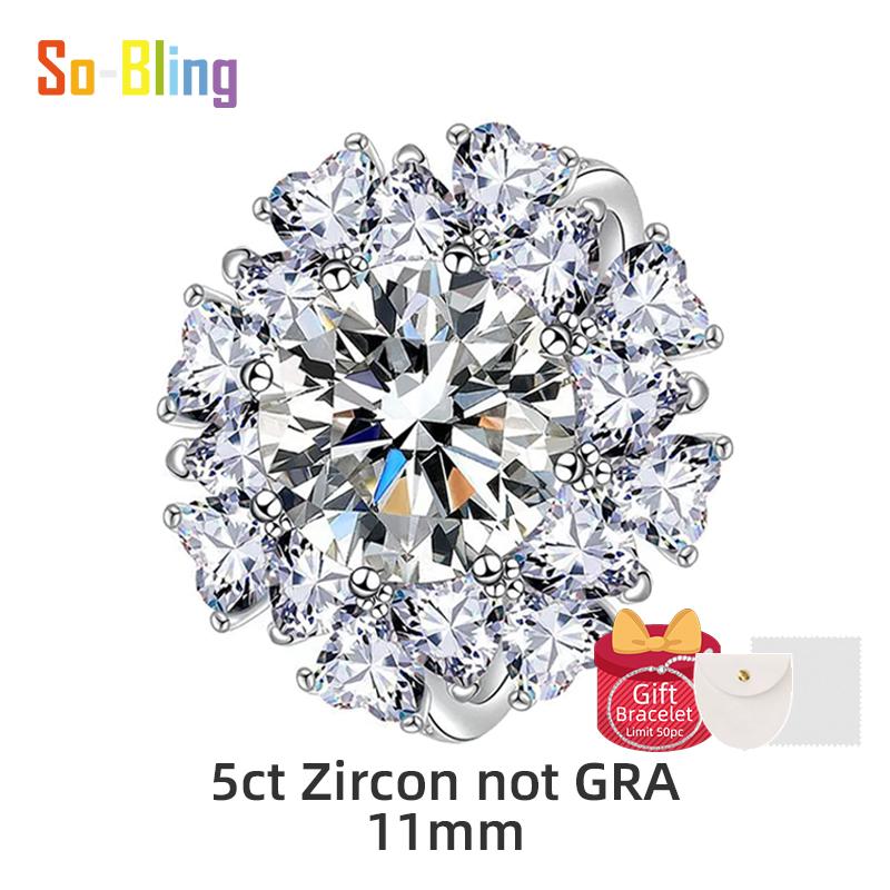 

So-Bling Кольца из серебра 925 пробы 5 карат Кольцо с муассанитом с гравировкой для женщин Элегантный Тонкий Подарок Вечерние Украшения 5