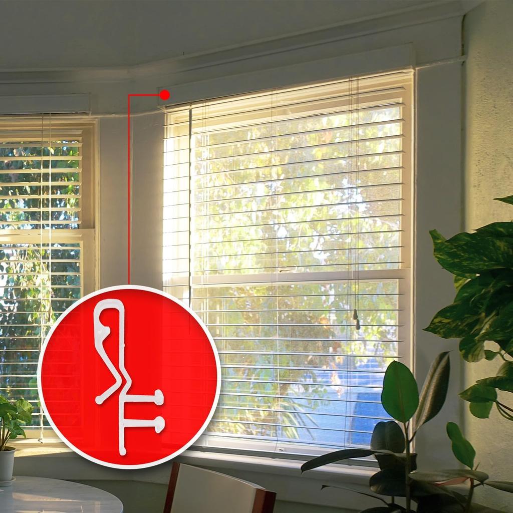 Amazing Drapery Hardware 1-3/4th Clear Hidden Valance Clips - Durable Plastic Brackets for Blinds and Window Shades, 16-Pack