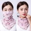 Women's Ice Silk Breathable Windproof Face Veil & Triangle Scarf with Ear Loops - Lightweight Neck Gaiter for Outdoor Use