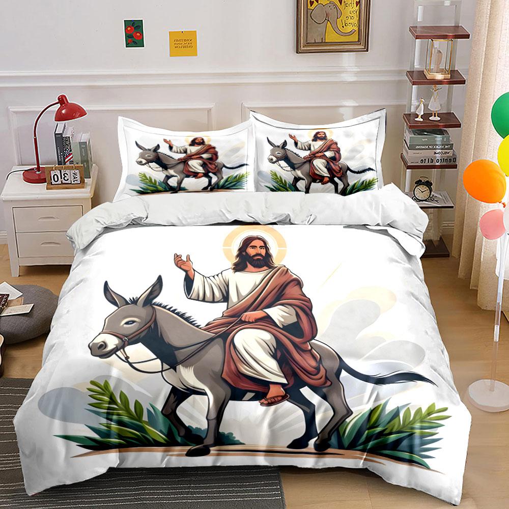 

Person riding a donkey. Bedding sets Duvet cover sets Duvet covers Pillowcases(1 * Duvet Cover 2 * Pillowcases, without duvet insert) 135x200cm