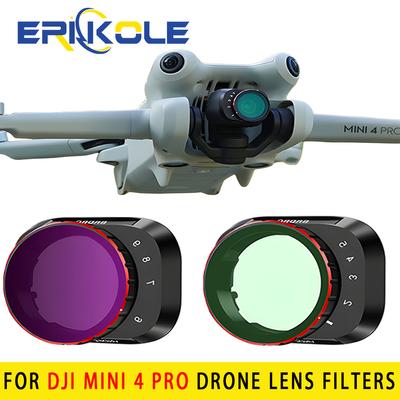 Kit de filtros ND variáveis para Dji Mini 4 Pro ND ajustável(1-5/6-9 paradas) Compatível com filtro de lente VND: Acessório para drone Mini 4 Pro