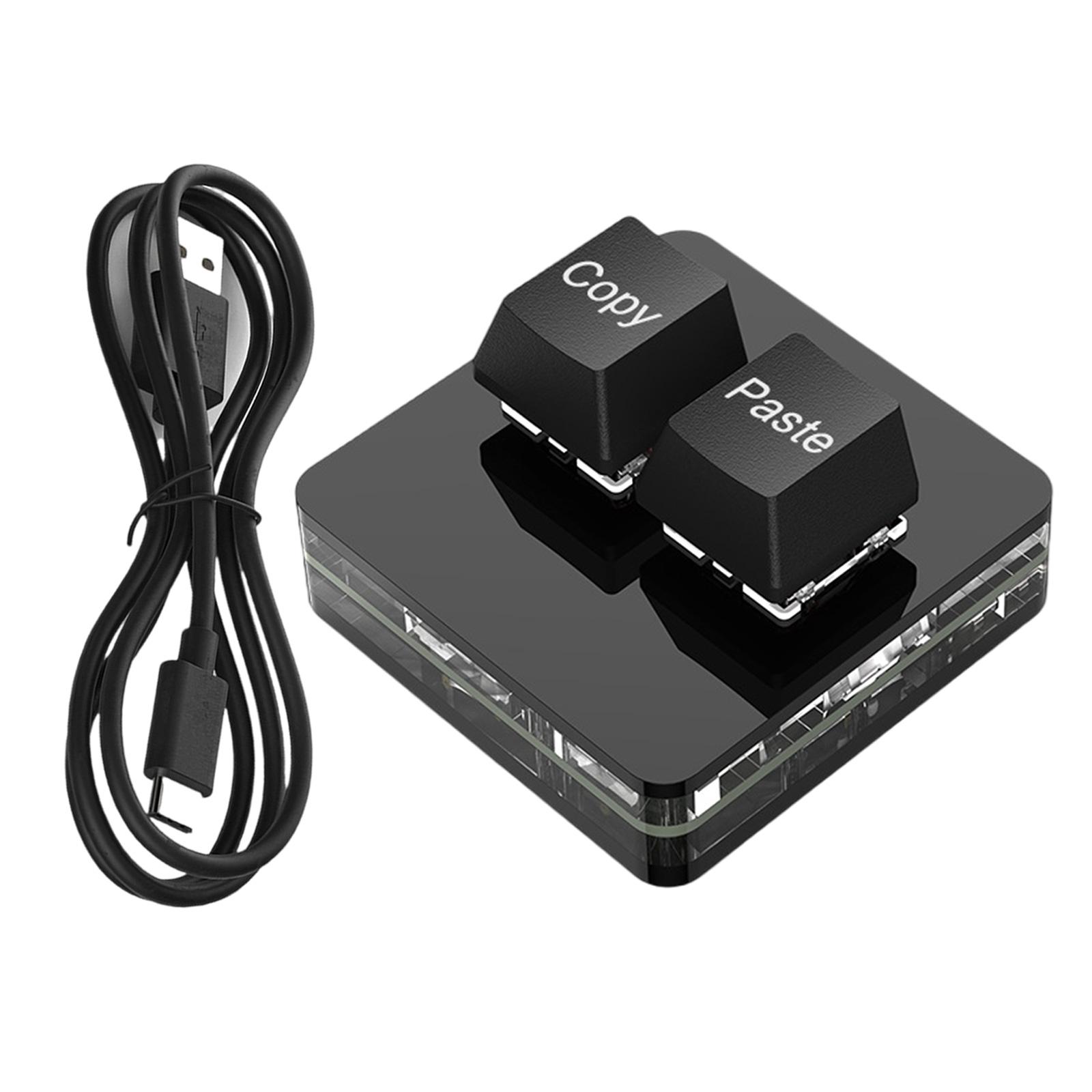 

Маленькая клавиатура Macropad 2 клавиши Настраиваемая подсветка RGB Переключатели Программирование для игровых планшетов для киберспорта Photoshops A чёрный