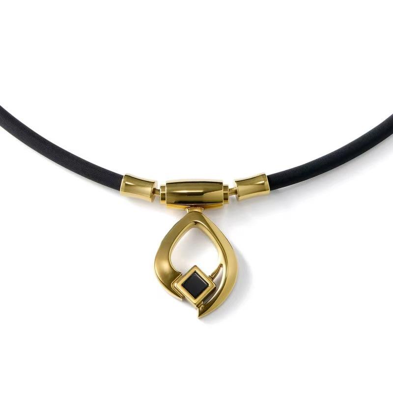 European and American Unisex s Necklaces in Black Gold and Silver Sporty Healthy Minimalist and Fashionable Style 35cm золотой