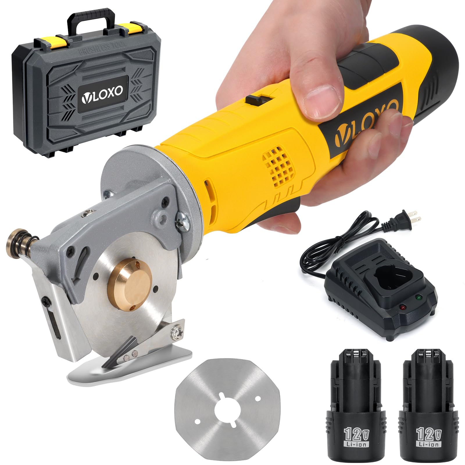 

VLOXO Беспроводной Электрический Электрический Резак для Картона и Ткани для и Резак для Пластика, Многоцелевой Резак, Кожа, Ковер, Картон, жёлтый