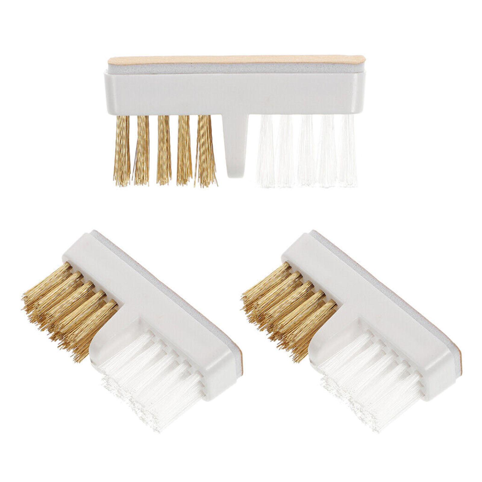 

3PCS Nail Art Drill Bit Cleaning Brush Portable Cleaner Copper Brush & Plastic Brush for Nail Salon or Home Use Cleaning