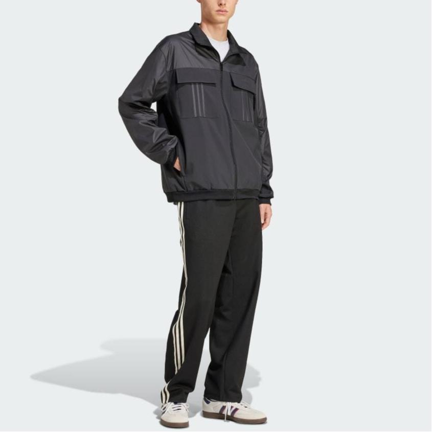 Adidas Originals 70S Fashion Striped Retro Sports Casual Pants Men Bottoms Black JN5976