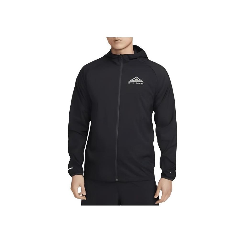 Nike Solid Color Logo Zip Hoodie With Pockets Men Jackets Black DX6884-010