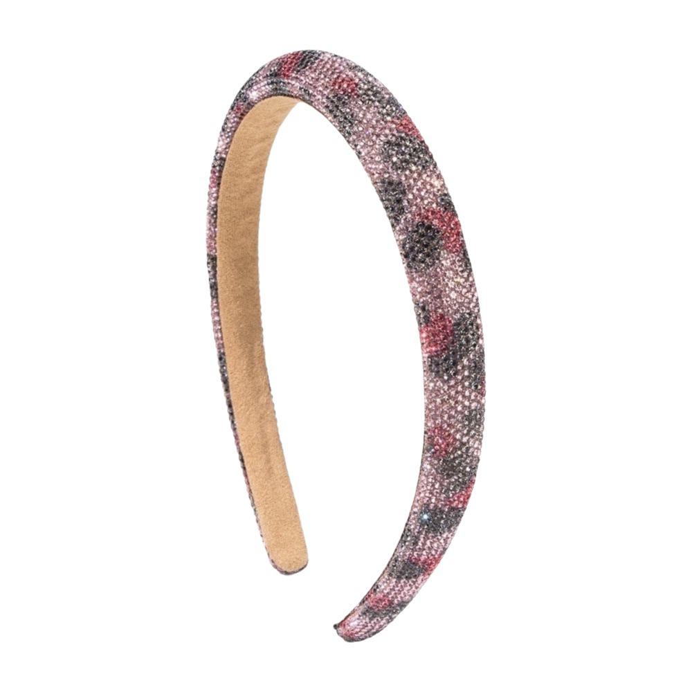 Wide Rhinestone Headband Bling Women Hair Hoop Simple Leopard Print Hairband Banquet