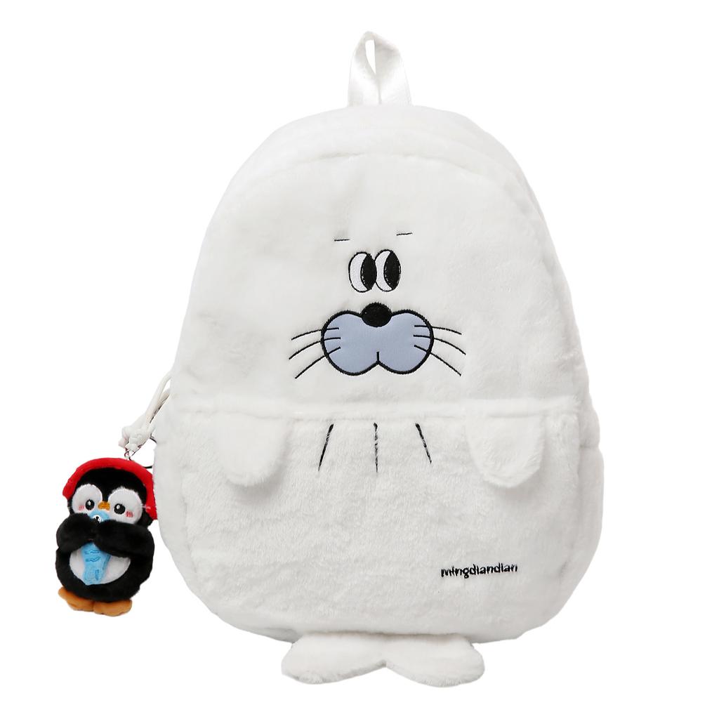 Zaino nuovo ins squalo peluche zaino carino piccolo pinguino cartone animato zaino divertente studente versatile ragazza zaino scolastico