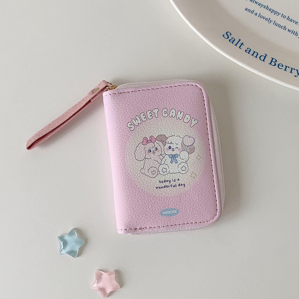 

Student Id Card Holder PU Short Wallet Cartoon Coin Purse Cute Purse Girl Portable Coin Pouch Bus Card Holder Meal Card Case