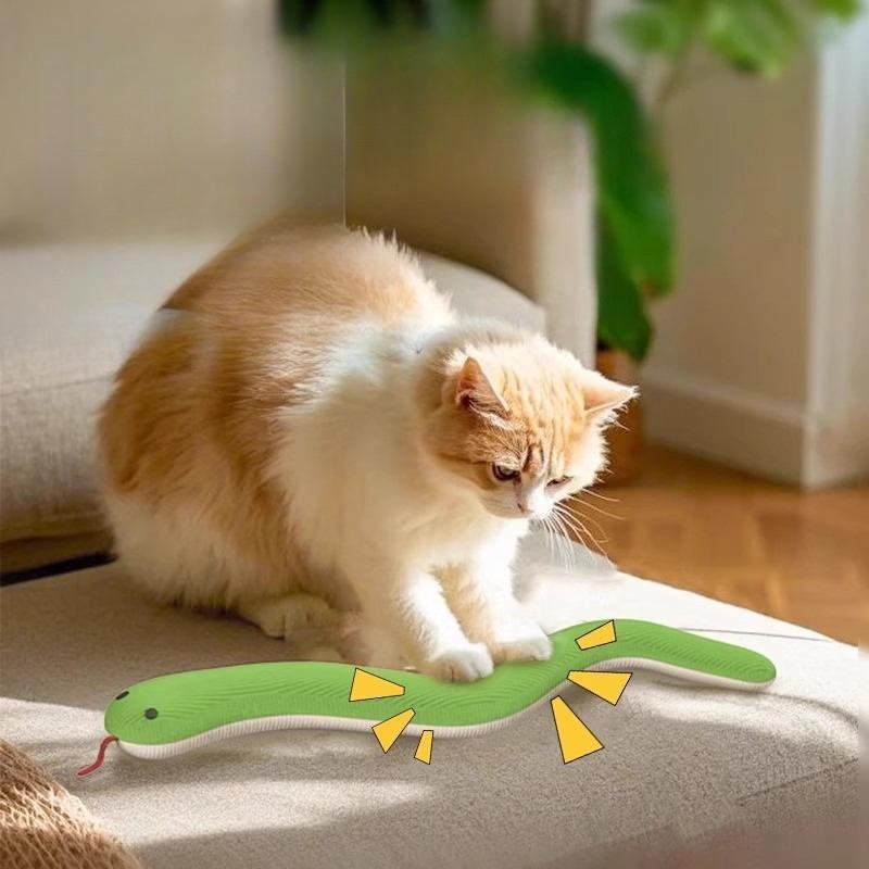 Cat Toy Snake Crinkle Sound Toy Soft Linen Interactive Exercise Kicking Toy Suitable for Indoor Cats Suitable for All Breeds