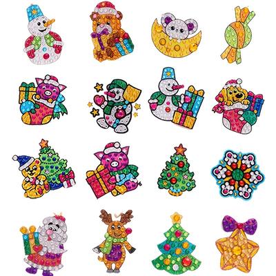 1set, DIY Keychain Diamond Painting Cartoon Christmas Series Size Diamond Children's Bag Pendant Chain