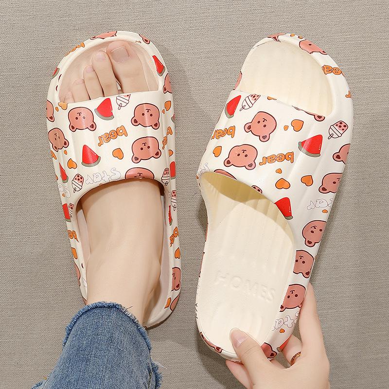 Printed Non-Slip EVA Slides: Men's & Women's Soft Sole Summer Slippers for Home & Outdoor Use