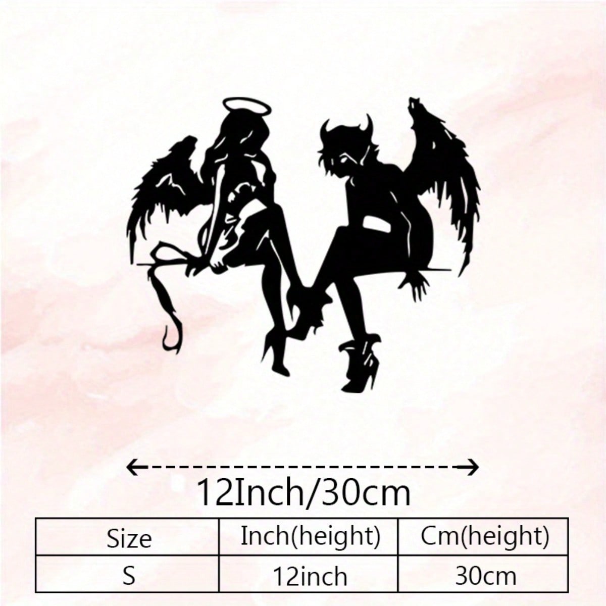 

Metal Wall Art Angel Demon Sculpture Modern Home Office Decor Gift різнокольоровий