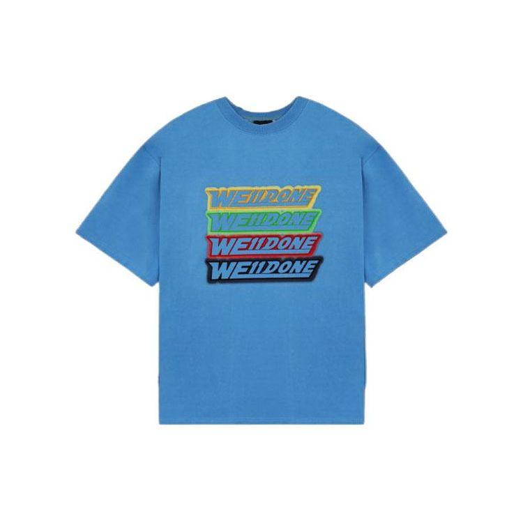 WE11DONE Colorful Barrage Logo Contrast Series Round Neck Short Sleeve T-Shirt Unisex T-Shirts WD-TT1-22-652-U-SK