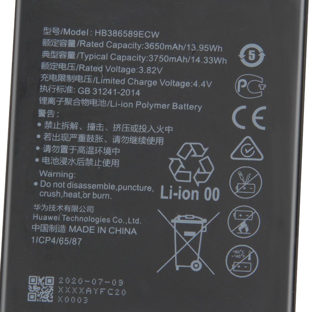 Batteria al Litio Ricaricabile Per Huawei Honor 8X P10 Plus Mate20 Lite Nova3 Nova 3i Nova 5T Honor Play Nova 4 V10 Maimang 7 HB386589ECW Batteria per Telefono