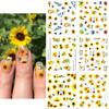 Nail Sticker Self Adhesive Exquisite Shape Attractive Sunflower Floral Nail Art Sticker Manicures Designs Nail Supplies