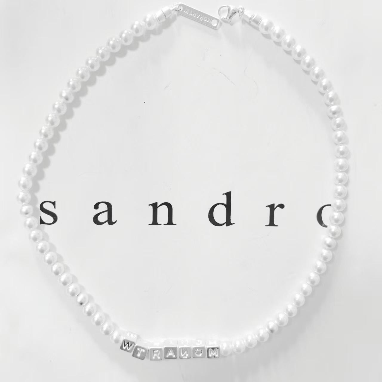 Elegant French FREEDOM Letter Cube Pearl Necklace with Zircon Clavicle Chain