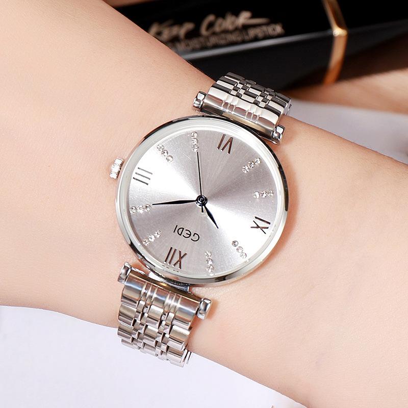 Simple Point Drill Steel Belt Women'S Watch Fashionable Atmosphere Trend Women'S Waterproof Watch