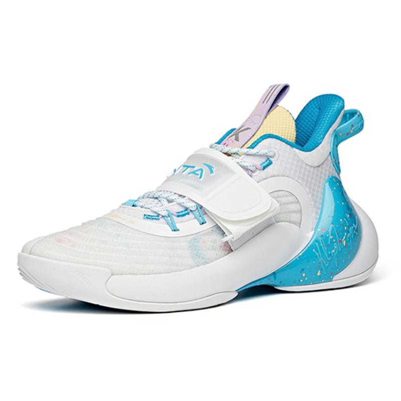 Anta Water Flower 3 Anti-Slip Wear-Resistant Low-Top Basketball Shoes White Blue Sneakers 112121604S-6