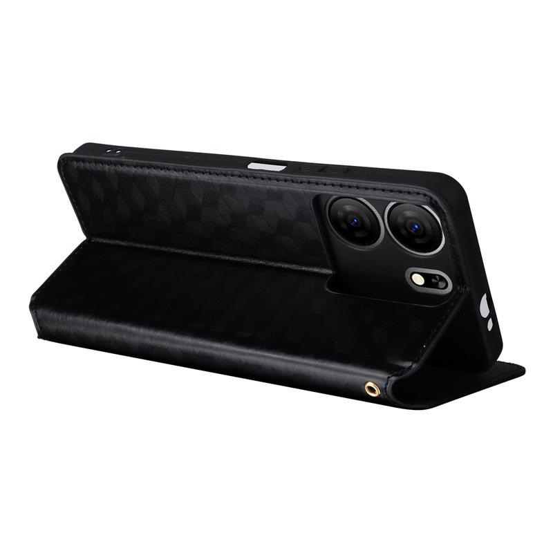 BLU View 5 Leather Phone Case with Card Slot and Magnetic Protective Cover