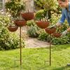 Vintage IJzer 3-Laags Metaal Vogelbad Grondpennen Vogelwaterdispenser Vogel Liefhebbers