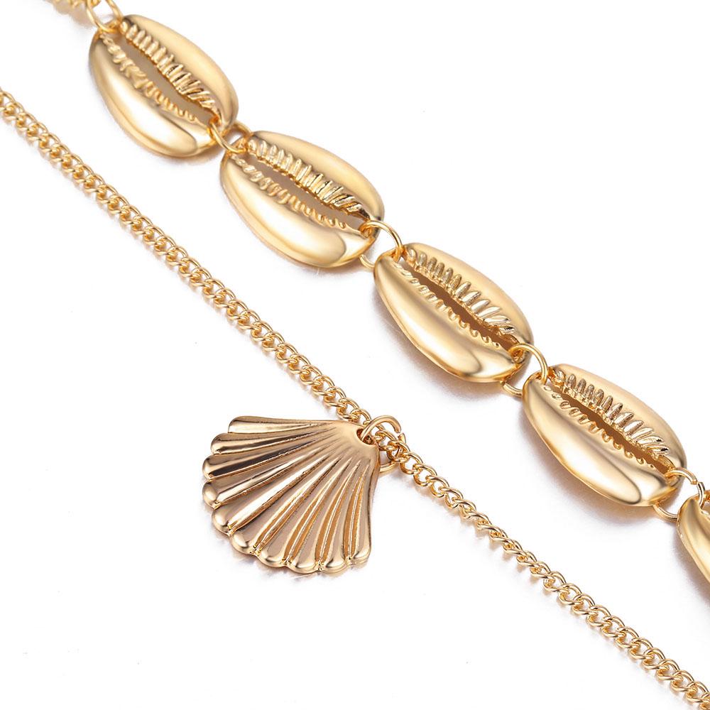 Multilayer Necklace Creative Clavicle Chain Shell Tassel Pendant Necklace Lady Party Jewelry