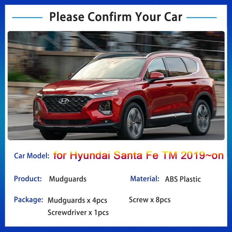 För Hyundai Santa Fe TM      Stänkskydd Stänkskydd SUV Skärm Stänkskydd Bakre Hjul Bilstyling Tillbehör