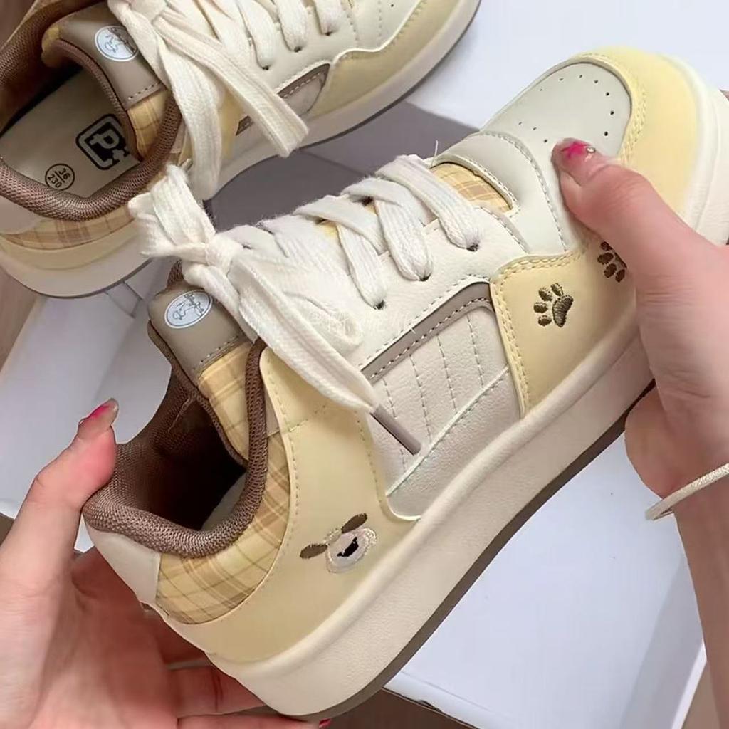 School Season Thick Baseplate Shoes Women's Autumn New Chic Niche Design Bread Shoes Students Breathable Versatile