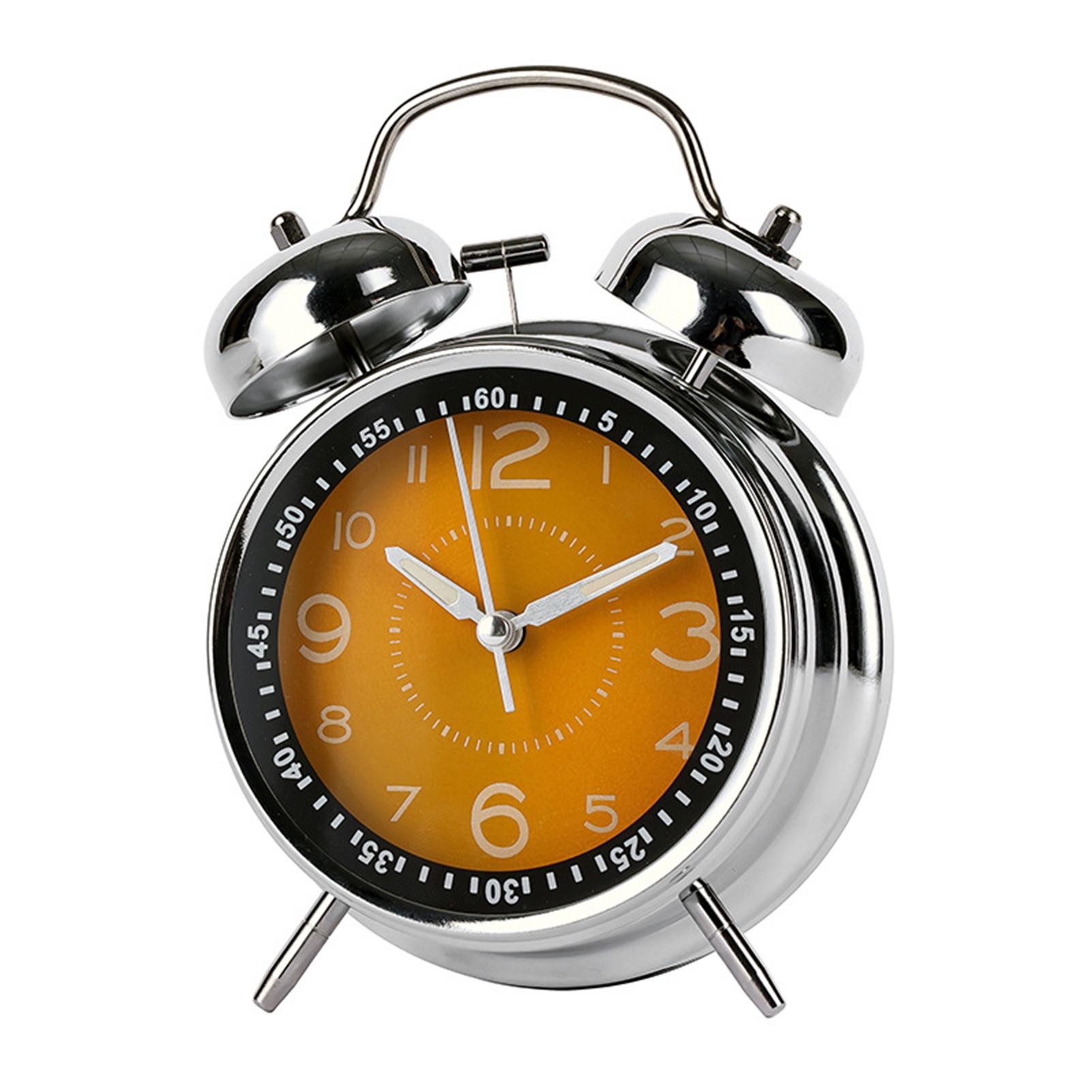 

Vintage Tabletop Clock With Silents Sweep Movement ,Super Loud Retro Alarm Clock Night Light For Nighttime Visibility For Kids жёлтый