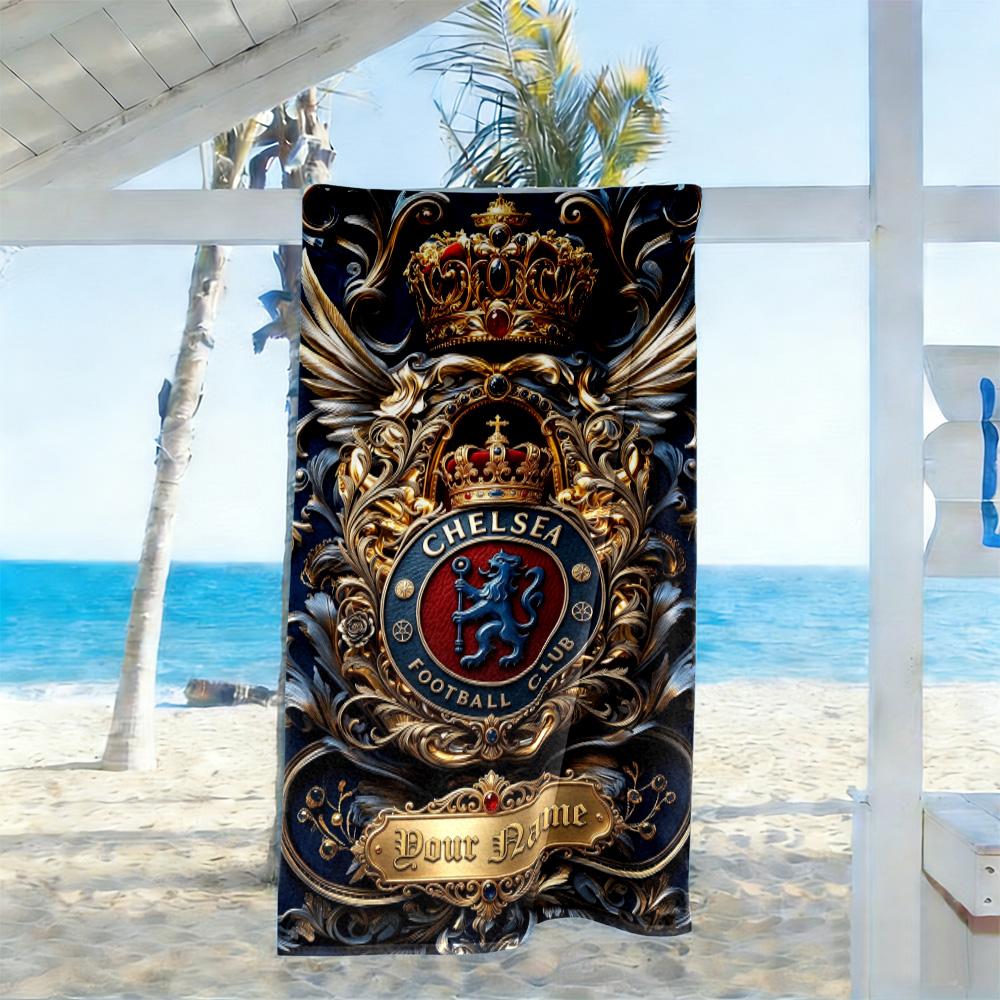 Chelsea Fc Football Player Customizable Name Beach Towel Soft Durable Quick-Dry