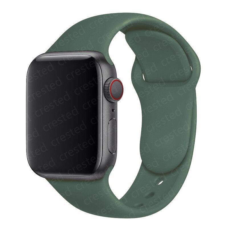 Silicone Strap For Watch Band 44mm 40mm 38mm 42mm Rubber Belt Wristband Bracelet iWatch1 2 3 4 5 Se 6 Band