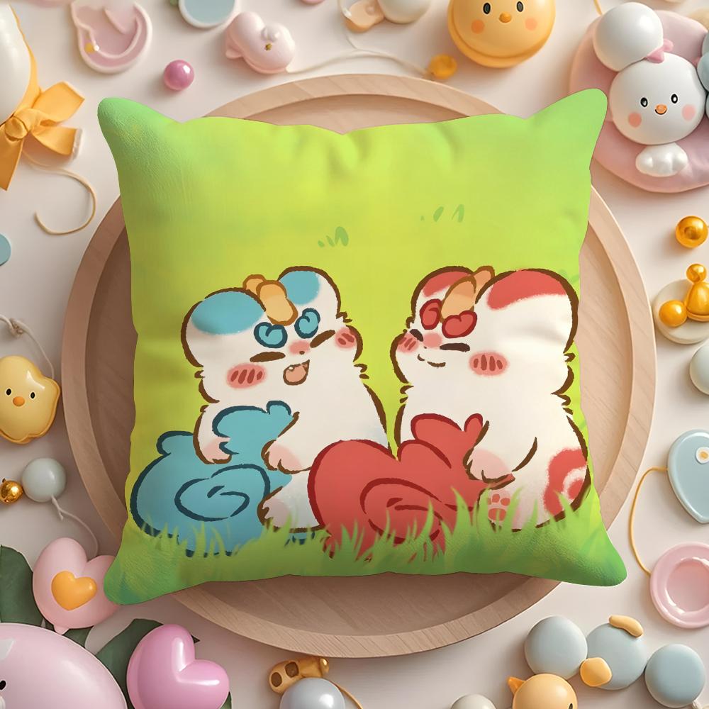 Cute You Shou Yan Cushion Cover Home & Car Multi-Scene Pillow Cover - Reversible, Soft & Durable for Daily Use