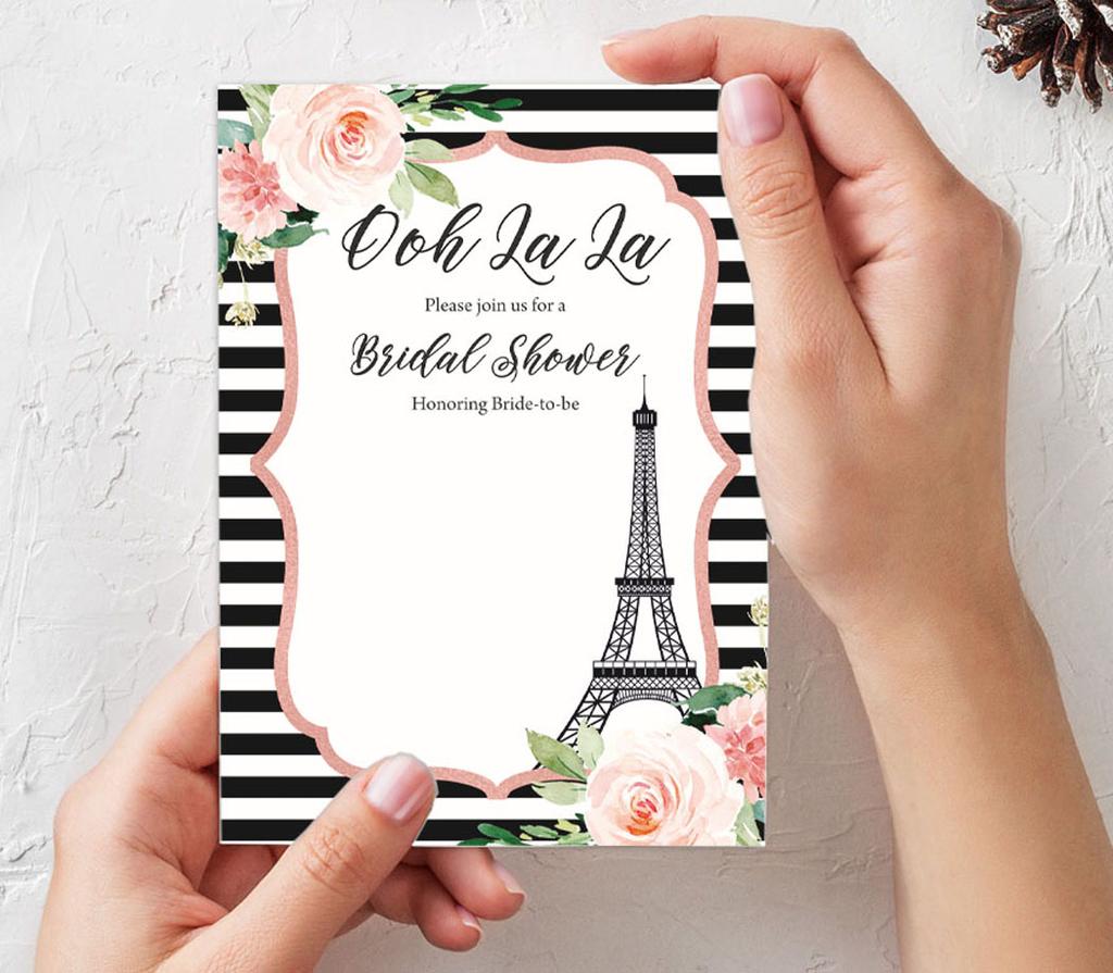 Inkdotpot 30 Zaproszeń na Wieczór PanieńskiA  Kwiatowa Wieża EifflaA  Ślubne Zaproszenia do Wypełnienia Puste