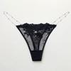 Sexy Ladies Solid Color Chain Thong Low Waist Transparent Temptation Panties Chain V Pants