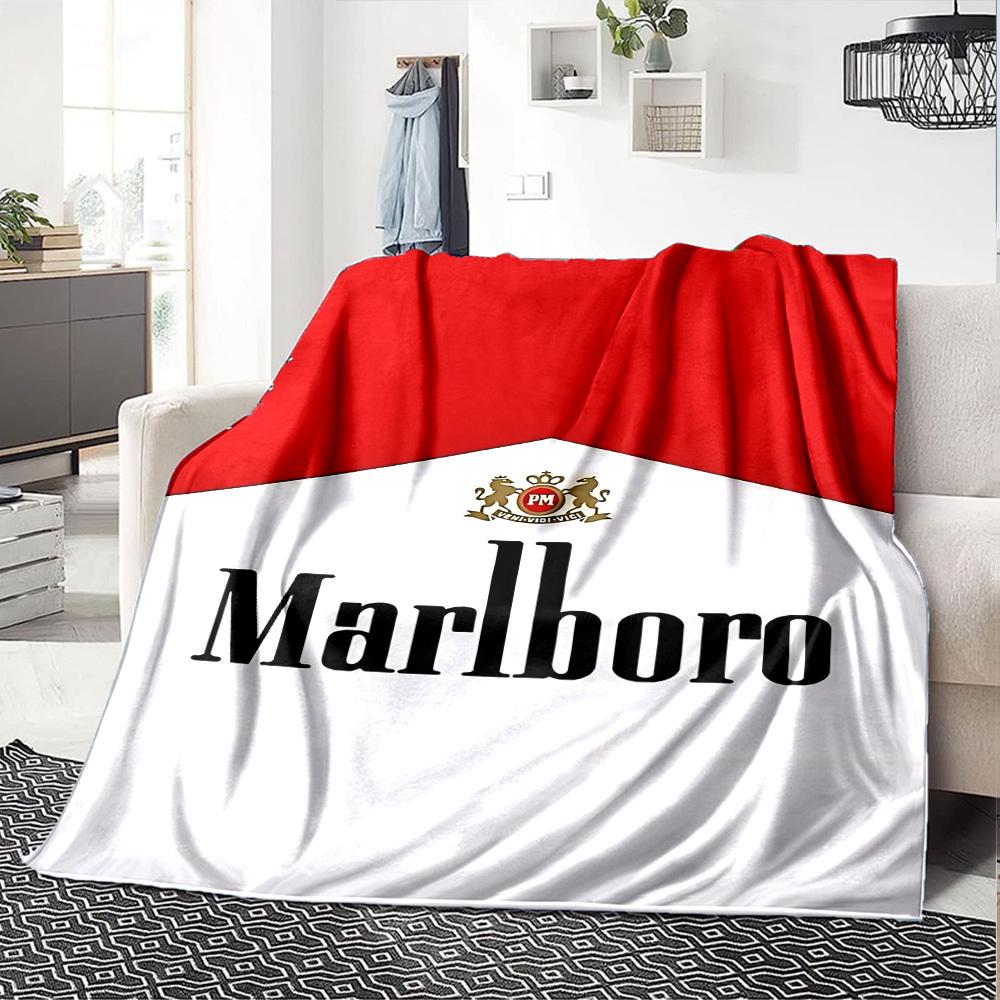 1pc Marlboro PM Soft Flannel All Season Throw for Home, Office, Outdoor UseDurable Comfort Soft Warm Throw for Home, Travel All Season