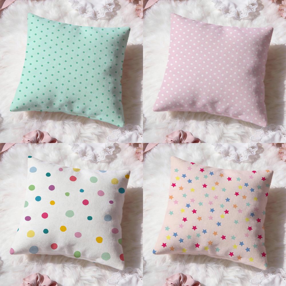 Dot pattern Cushion Cover Premium Comfort Reversible Pillow Cove Two in One Design for Any Room Car Interior