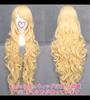 CaseEden Cosplay Wig, Long Curly Hair, 80cm, Heat Resistant, Gold/Blonde, Includes 2 Wig Nets