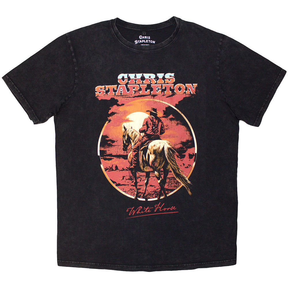 

Chris Stapleton Stone Wash T-Shirt: White Horse (Black) OFFICIAL NEW 4XL